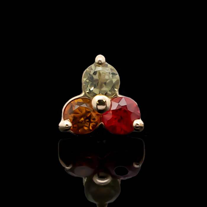 Yellow Gold / 3.5mm / Songea Sapphire/Citrine/Peridot