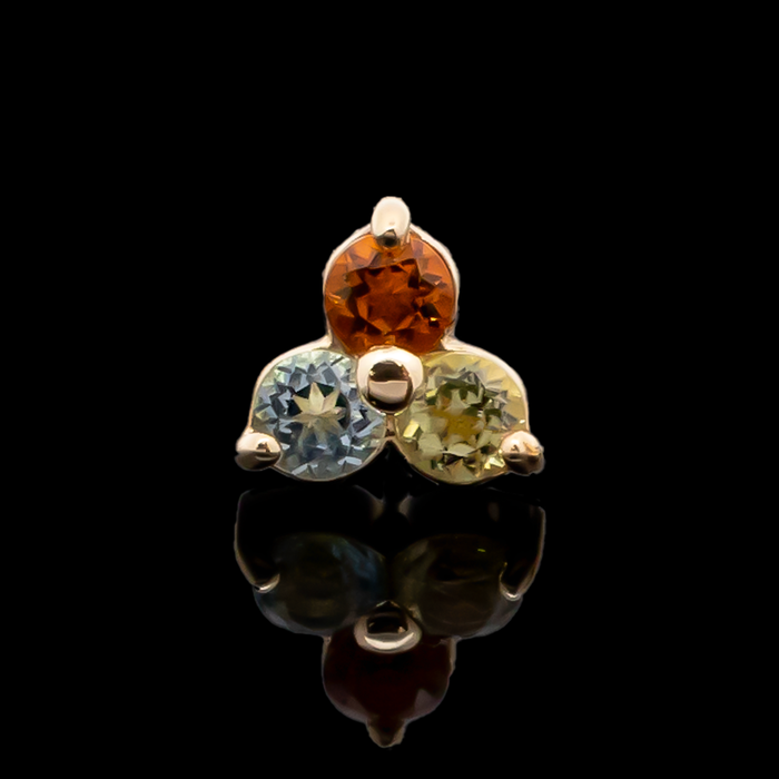 Yellow Gold / 4.5mm / Blue Topaz/Citrine/Peridot