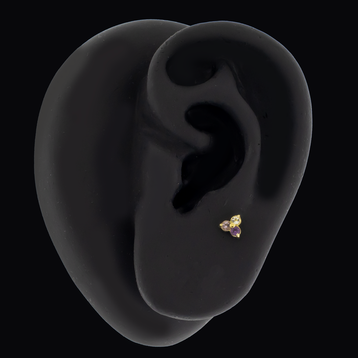 Eleanor - 18kt Gold Threadless End - Khrysos Jewelry