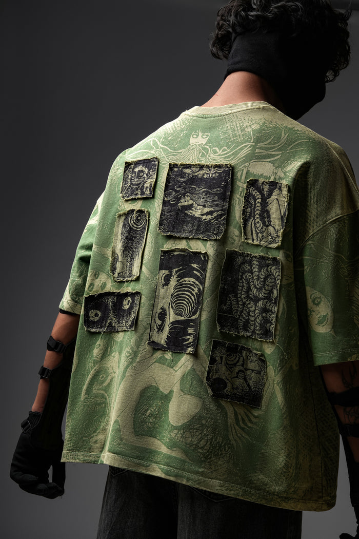 Elements Of Horror Heavy Patchworked Washed Tshirt