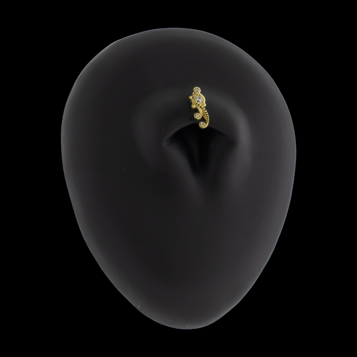 Eliana - 18kt Gold Threadless End - Khrysos Jewelry