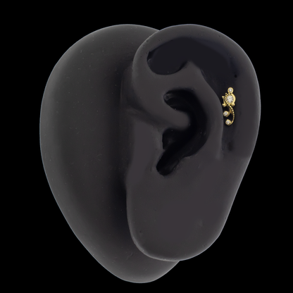 Eliana - 18kt Gold Threadless End - Khrysos Jewelry