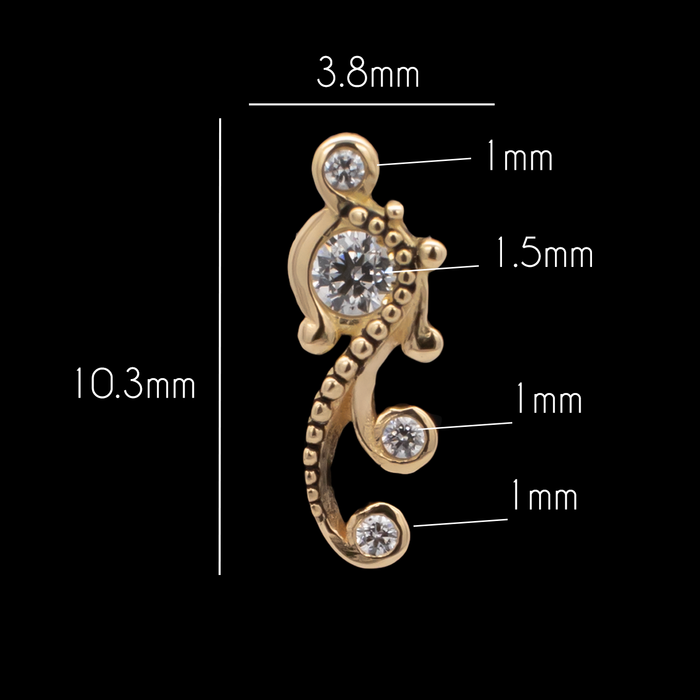 Eliana - 18kt Gold Threadless End - Khrysos Jewelry