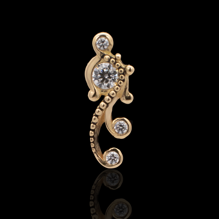 Eliana - 18kt Gold Threadless End - Khrysos Jewelry