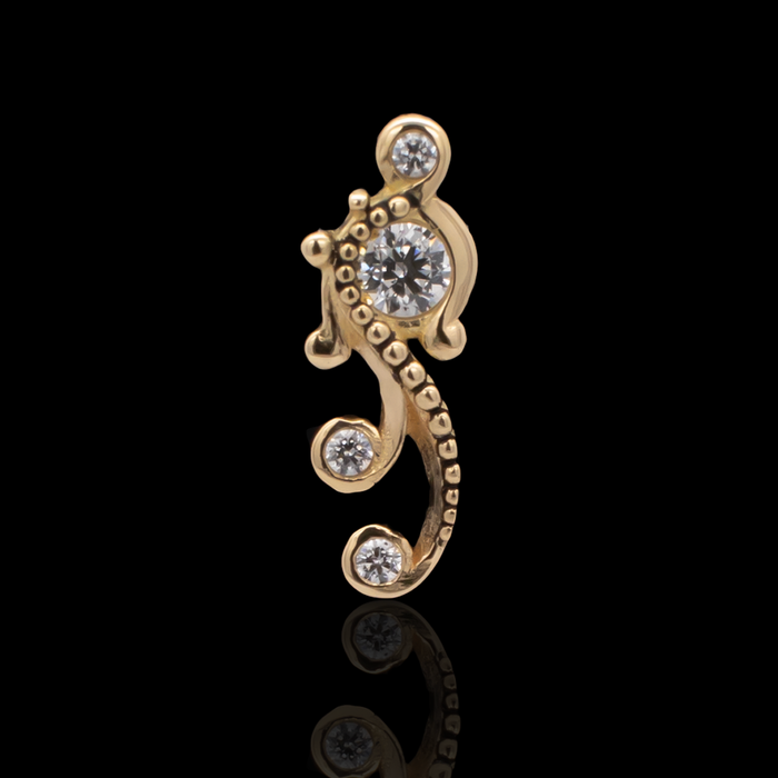 Eliana - 18kt Gold Threadless End - Khrysos Jewelry