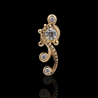 Eliana - 18kt Gold Threadless End - Khrysos Jewelry
