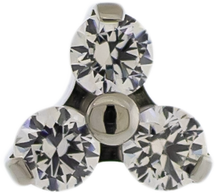 Ellie - 16G Internally Threaded Trinity Gem End - Khrysos Jewelry