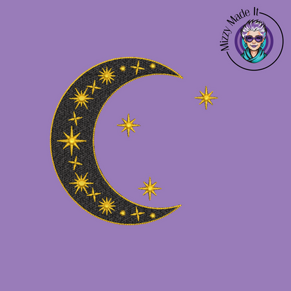 Embroidered Celestial Mama Applique Full Zip Hoodie