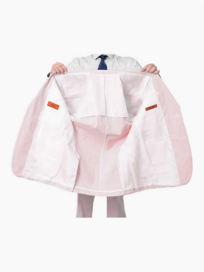Emigre Classic Fit Pink Striped Two Button Cotton Seersucker Suit - The Suit Depot