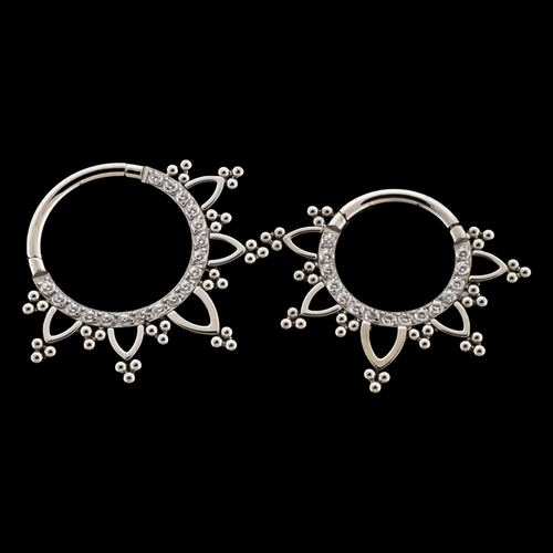 Evangeline - 16G Titanium Hinged Ring - Khrysos Jewelry
