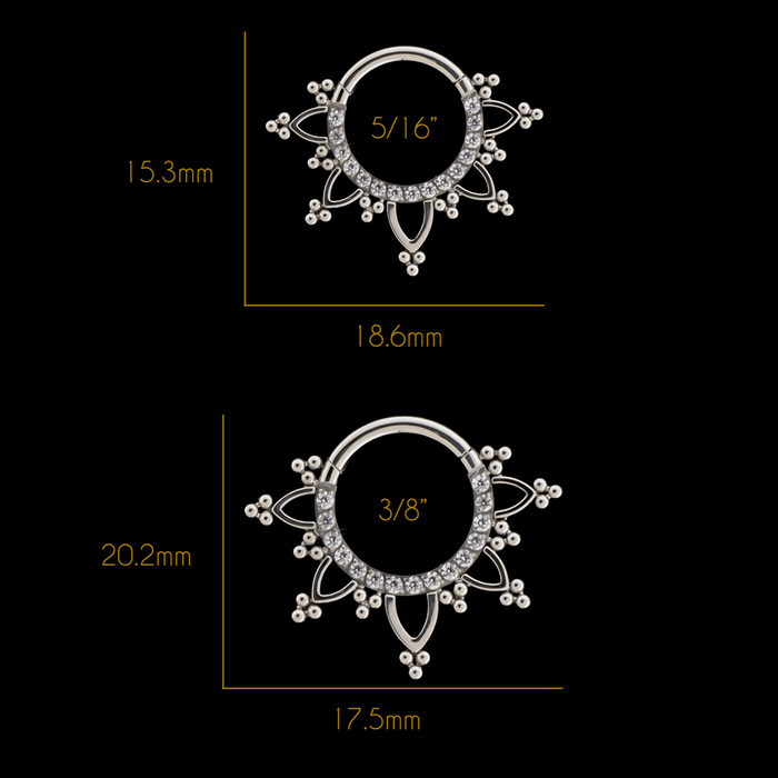 Evangeline - 16G Titanium Hinged Ring - Khrysos Jewelry