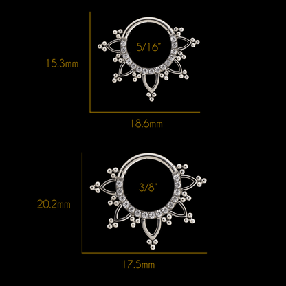 Evangeline - 16G Titanium Hinged Ring - Khrysos Jewelry