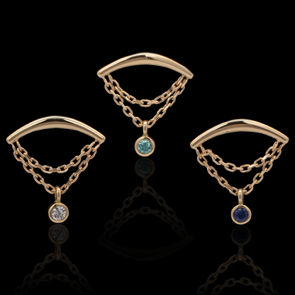 Ezra - 18kt Gold Threadless End - Khrysos Jewelry