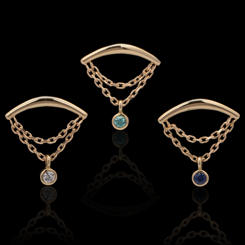Ezra - 18kt Gold Threadless End - Khrysos Jewelry