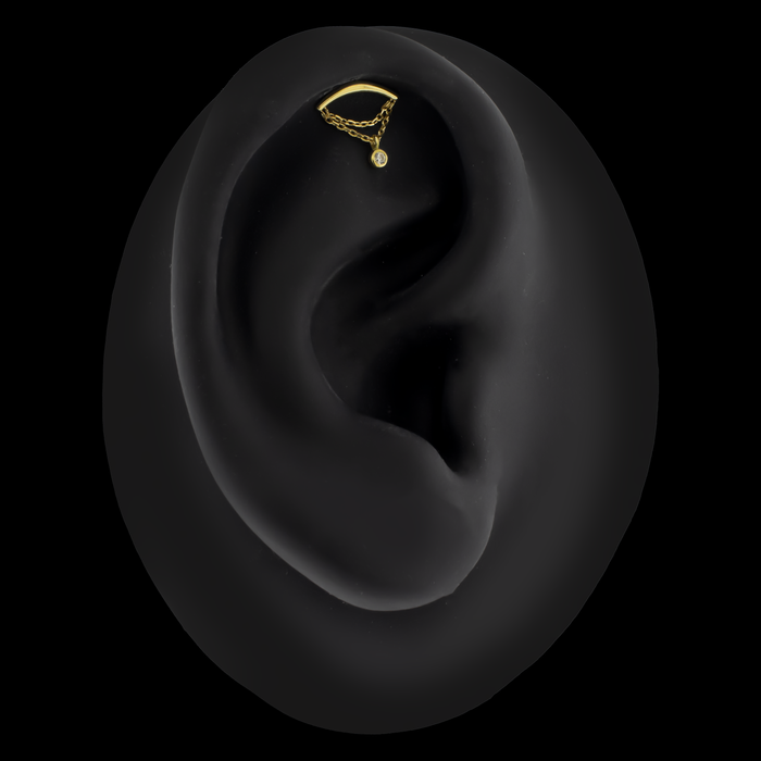 Ezra - 18kt Gold Threadless End - Khrysos Jewelry
