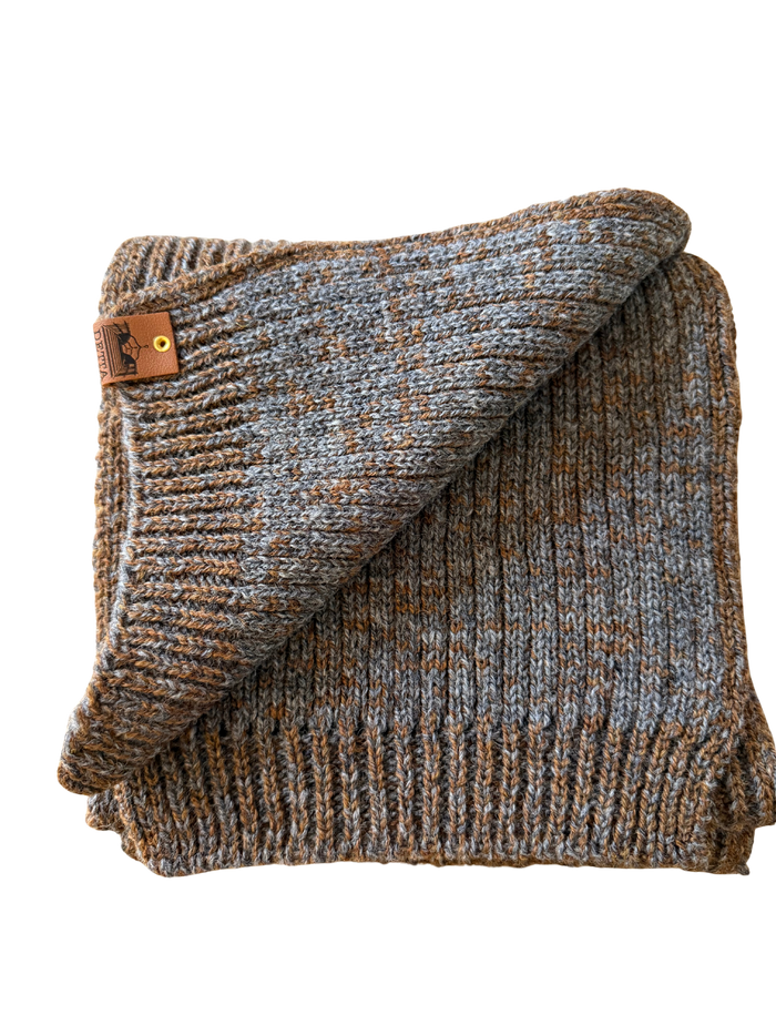 Fawn Ribbed Bute Scarf