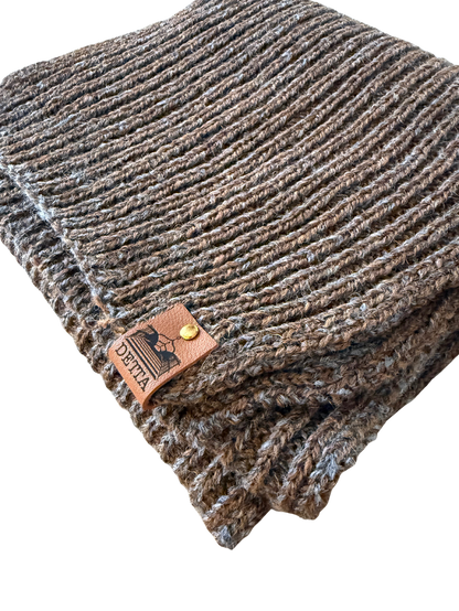 Fawn Ribbed Bute Scarf