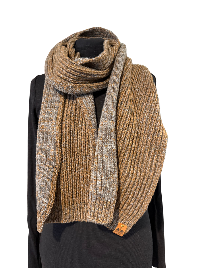 Fawn Ribbed Bute Scarf