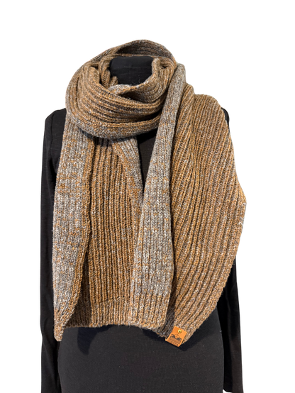 Fawn Ribbed Bute Scarf