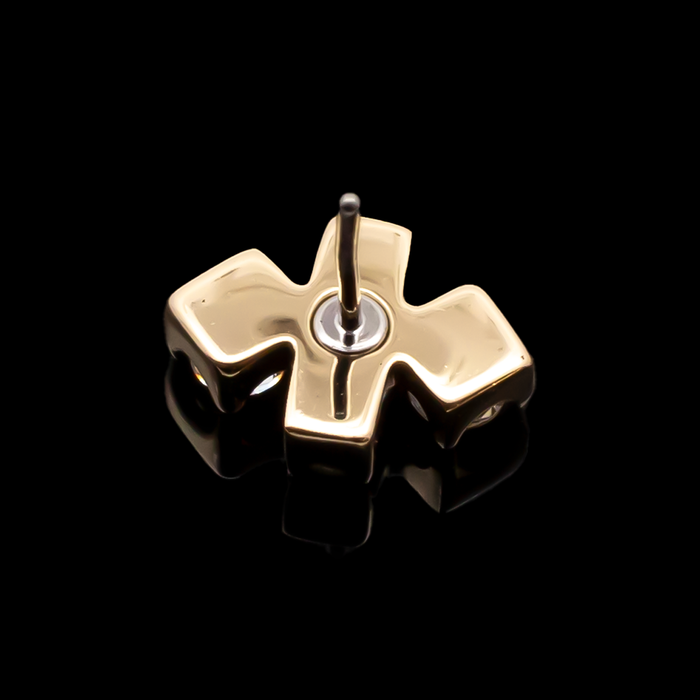 Finley - 18kt Gold Threadless End - Khrysos Jewelry