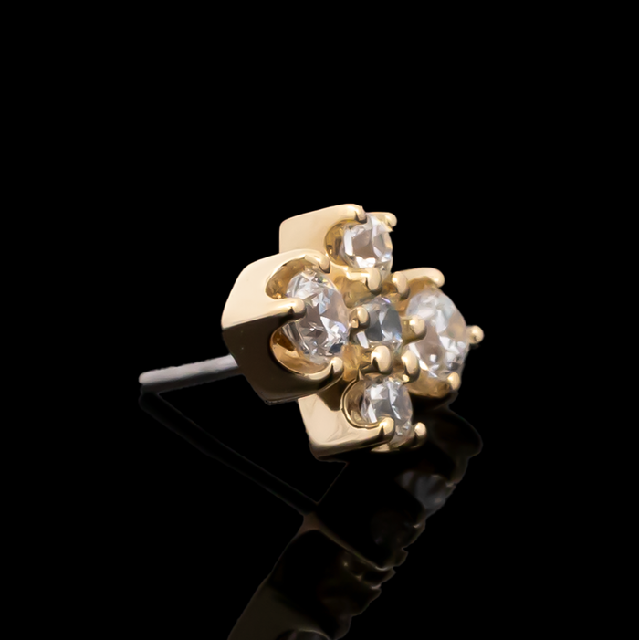 Finley - 18kt Gold Threadless End - Khrysos Jewelry