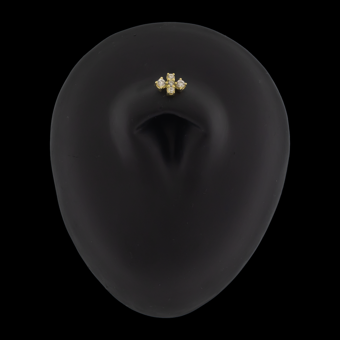 Finley - 18kt Gold Threadless End - Khrysos Jewelry
