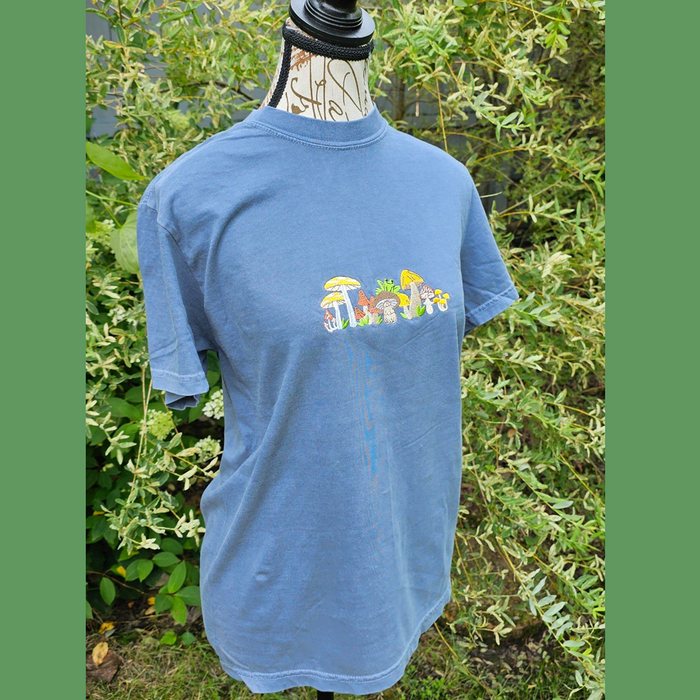 Frog on a Mushroom Embroidered Tee