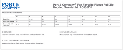 Full Zip Unisex Hoodie: Youth and Adult