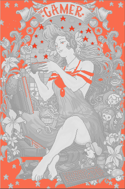 Gamer Girl | Pixel Charted | Ready To Ship