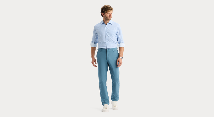 View of model wearing Bluestone Go Chino, Slim Fit with Airweave.