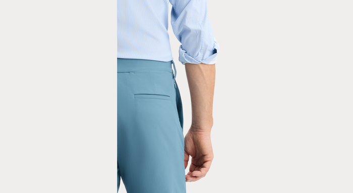 View of model wearing Bluestone Go Chino, Slim Fit with Airweave.