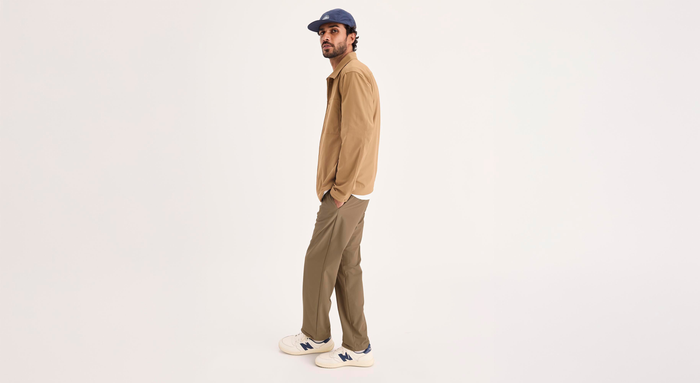 View of model wearing Otter Go Airweave Chino, Straight Fit.