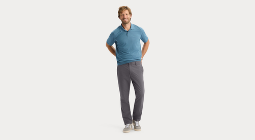View of model wearing Boulevard Go Pro Pant with AceFlex, Slim Fit.