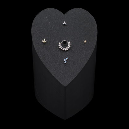 Heart Tower Internally Threaded Jewelry Display – 5 Piece - Khrysos Jewelry