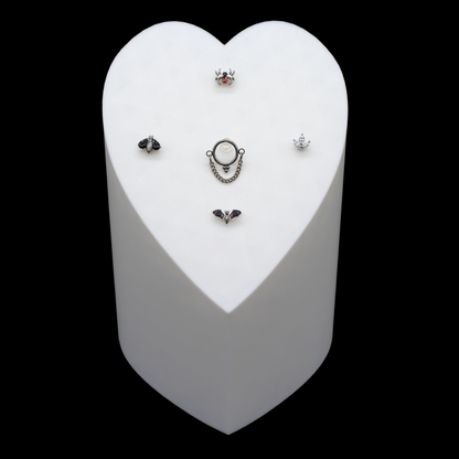 Heart Tower Internally Threaded Jewelry Display – 5 Piece - Khrysos Jewelry