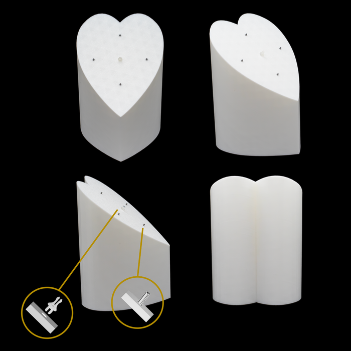 Heart Tower Internally Threaded Jewelry Display – 5 Piece - Khrysos Jewelry