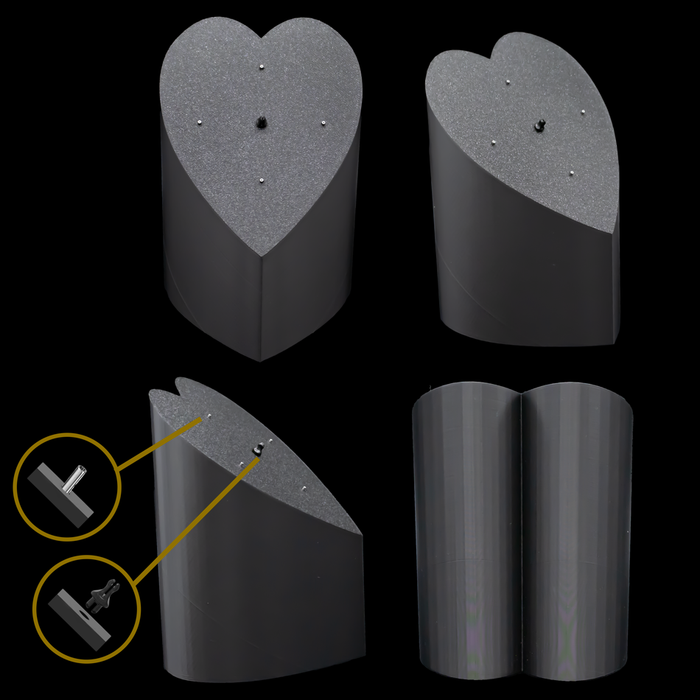Heart Tower Internally Threaded Jewelry Display – 5 Piece - Khrysos Jewelry
