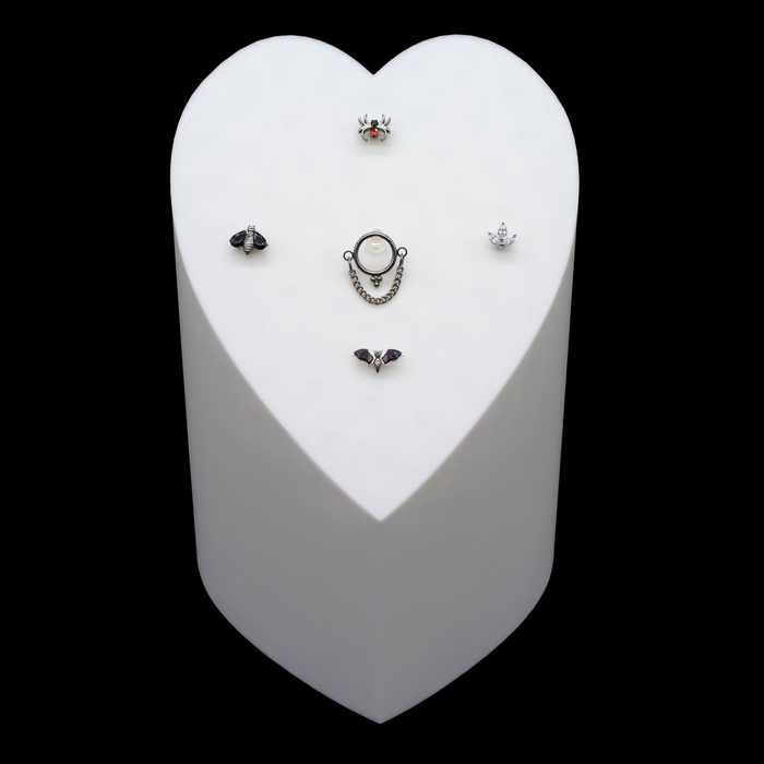 Heart Tower Internally Threaded Jewelry Display – 5 Piece - Khrysos Jewelry
