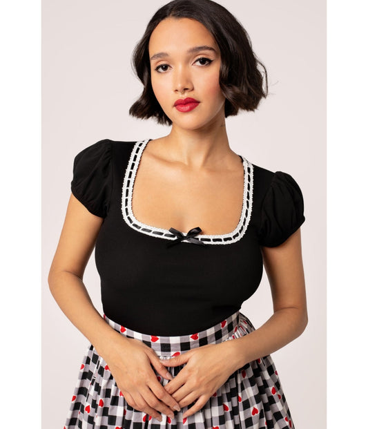 Hell Bunny Black Gracie Top