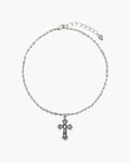 Relic Cross Charm Anklet in Silver