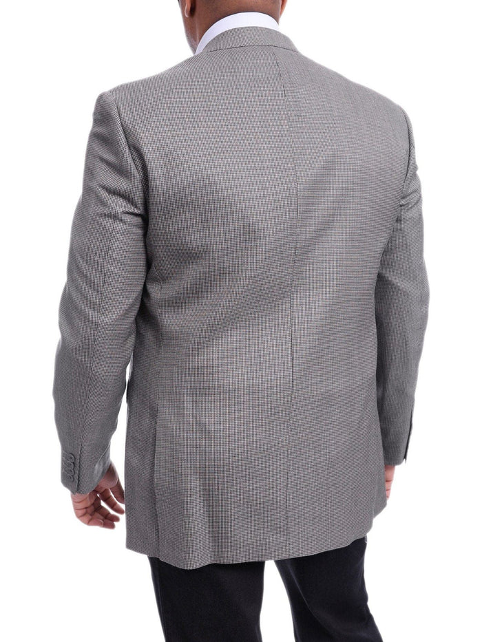 I Uomo Classic Fit Gray Houndstooth Two Button Silk Blend Blazer Sportcoat - The Suit Depot