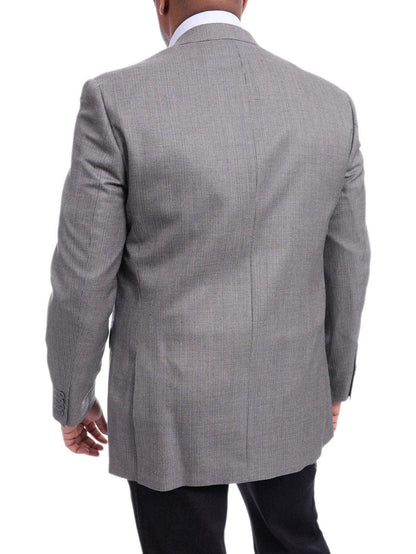 I Uomo Classic Fit Gray Houndstooth Two Button Silk Blend Blazer Sportcoat - The Suit Depot