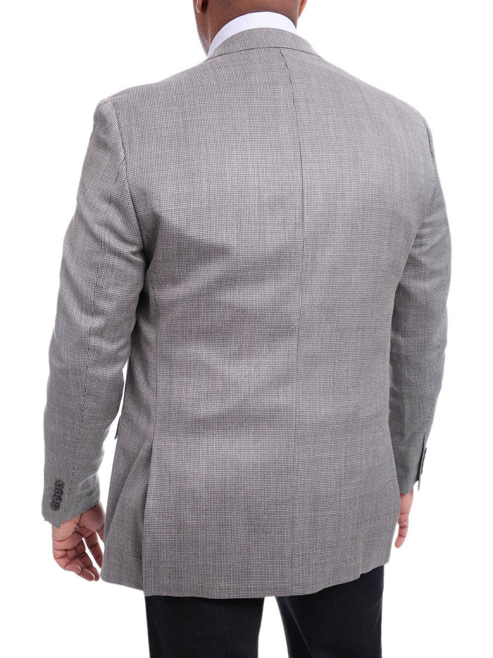 I Uomo BLAZERS I Uomo Regular Fit Gray Textured Weave Silk Wool Blend Blazer Sportcoat