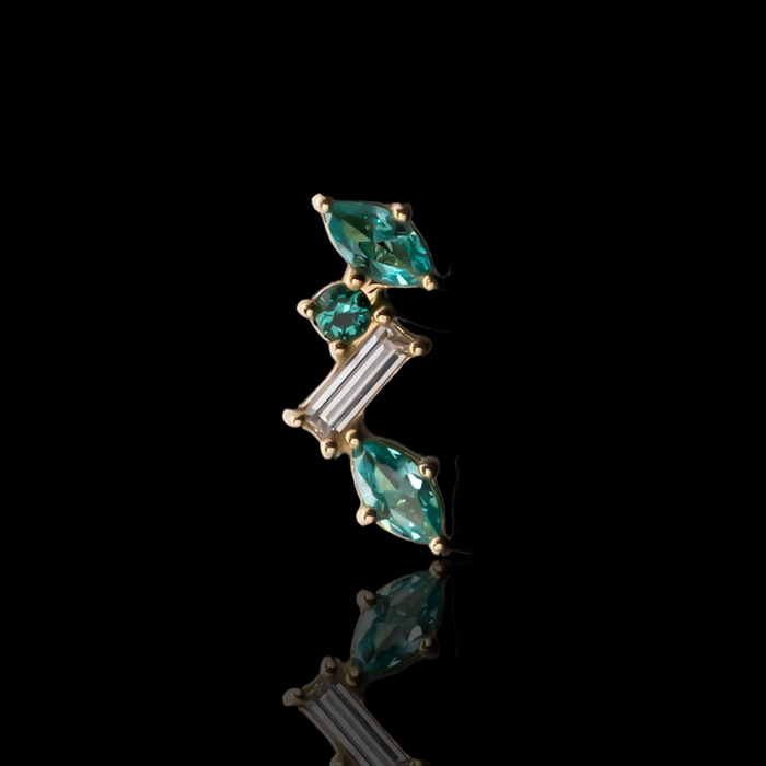 Yellow Gold / Brazilian Paraiba Tourmaline / Left