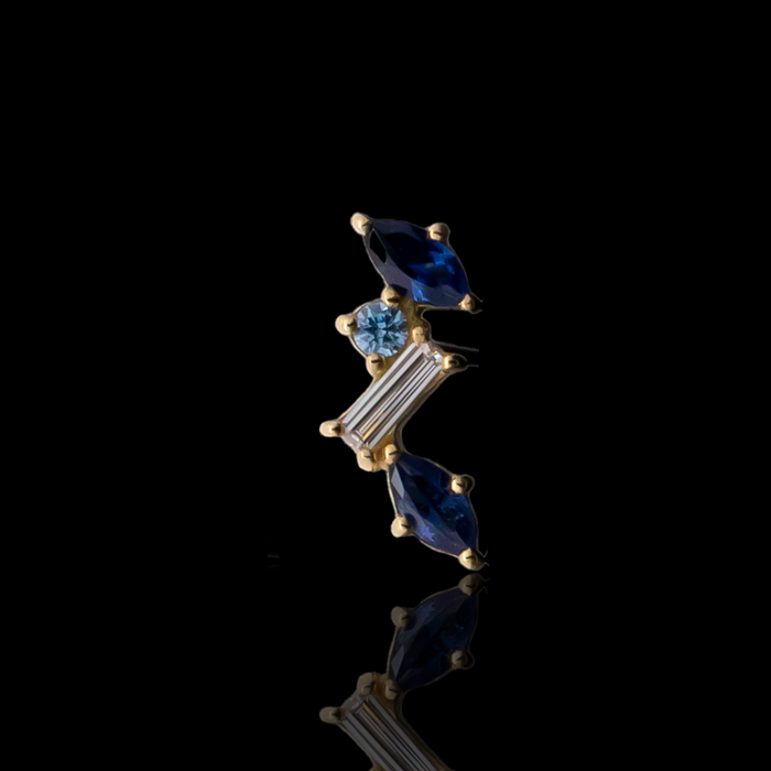 Yellow Gold / Genuine Sapphrie / Left