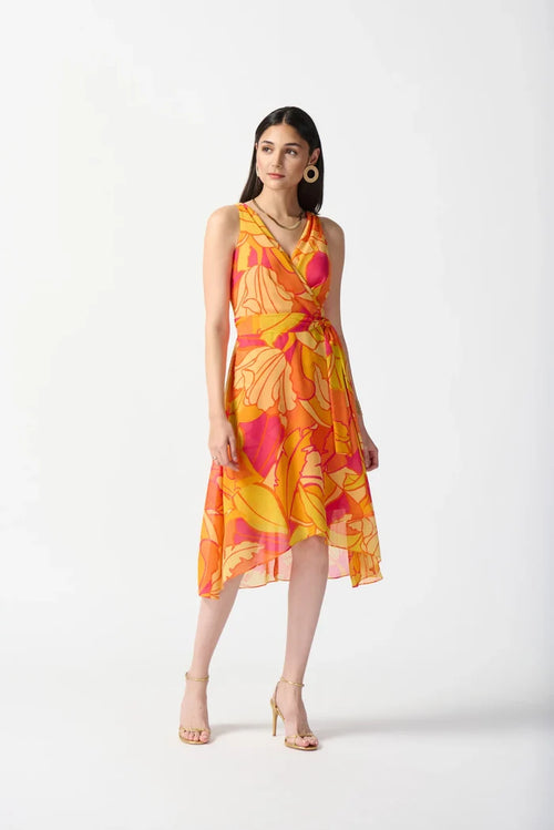 Joseph Ribkoff - Chiffon Tropical Print Fit and Flare Dress