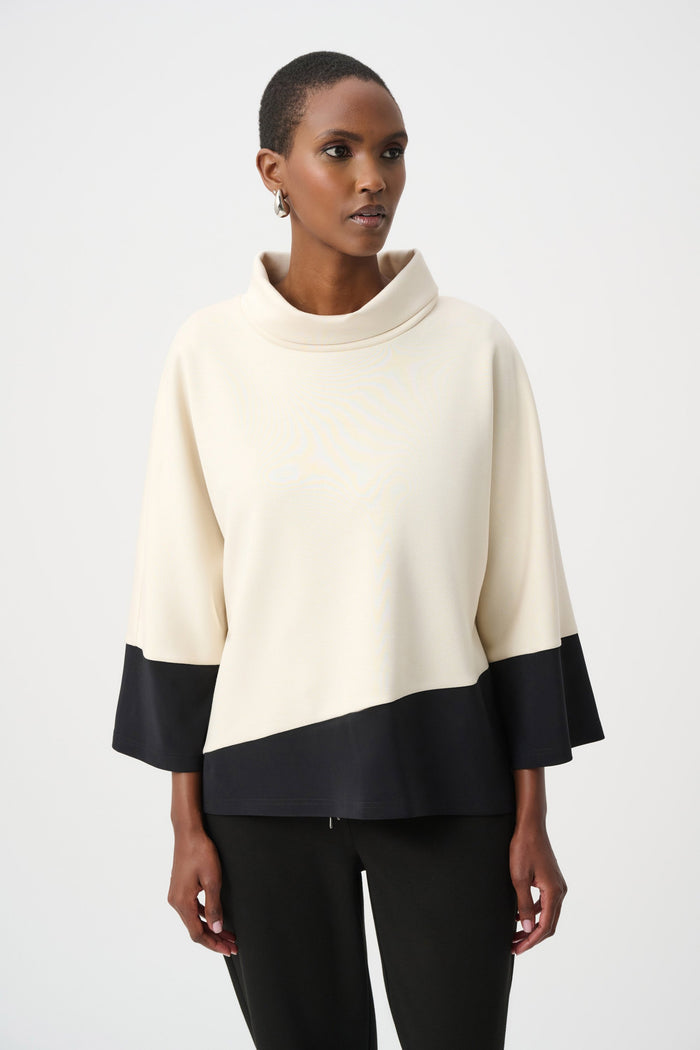 Joseph Ribkoff Scuba Jersey Color Block Trapeze Top
