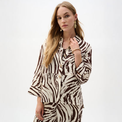 Joseph Ribkoff Animal Print Button Shirt