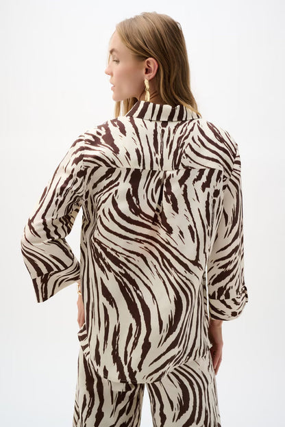Joseph Ribkoff Animal Print Button Shirt