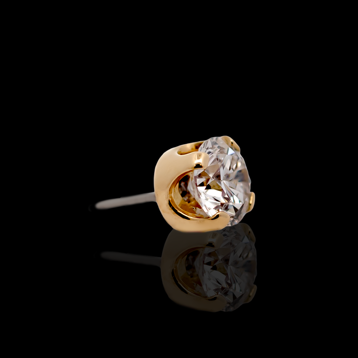 Juliette - 18kt Gold Diamond Threadless End - Khrysos Jewelry